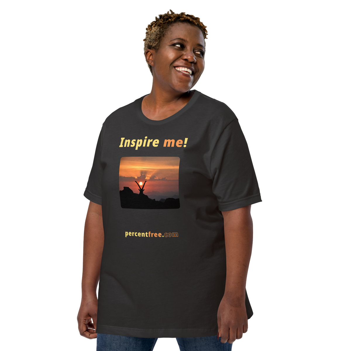 Inspire me! - Alpine ibex viewing a sunset - Unisex Inspiration T-shirt 