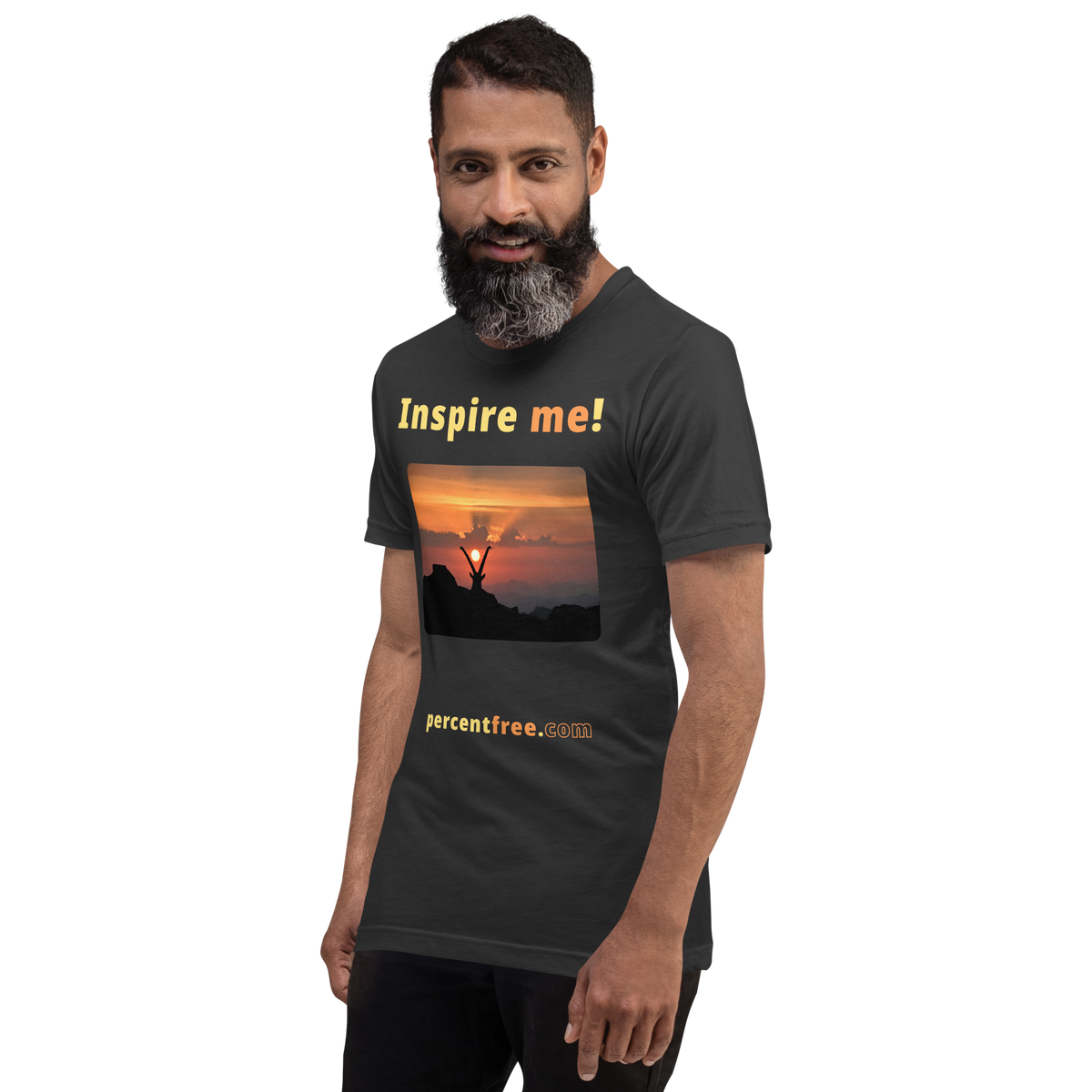 Inspire me! - Alpine ibex viewing a sunset - Unisex Inspiration T-shirt 