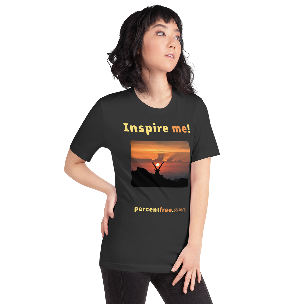 Inspire me! - Alpine ibex viewing a sunset - Unisex Inspiration T-shirt 