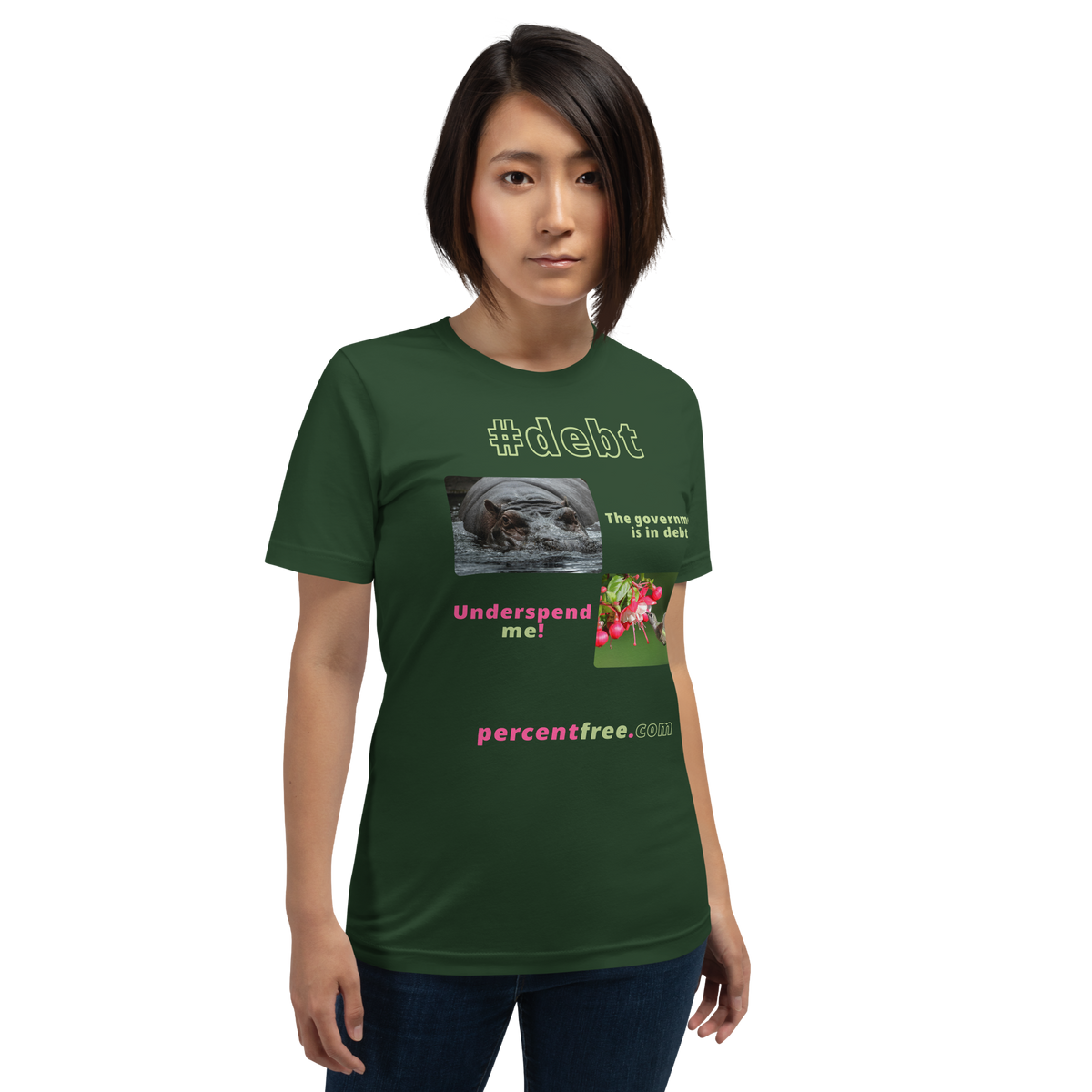 The government is in debt. -hippopotamus - Underspend me! - Anna's hummingbird - unisex freedom T-shirt 