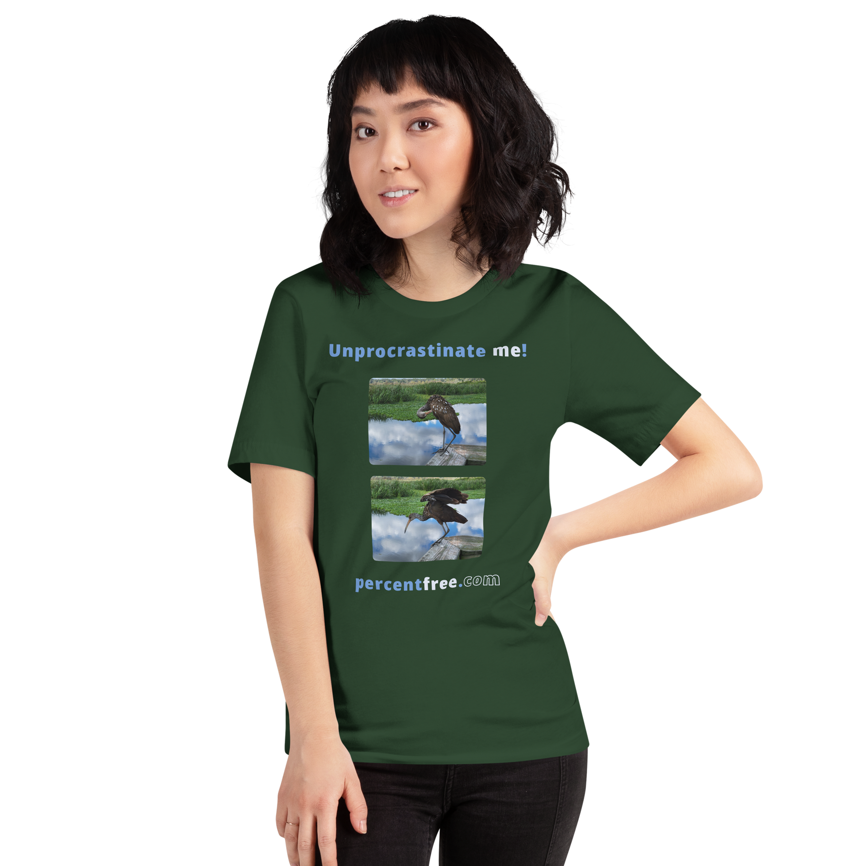 Unprocrastinate me! - limpkin preening - limpkin foraging - Unisex Freedom T-shirt 