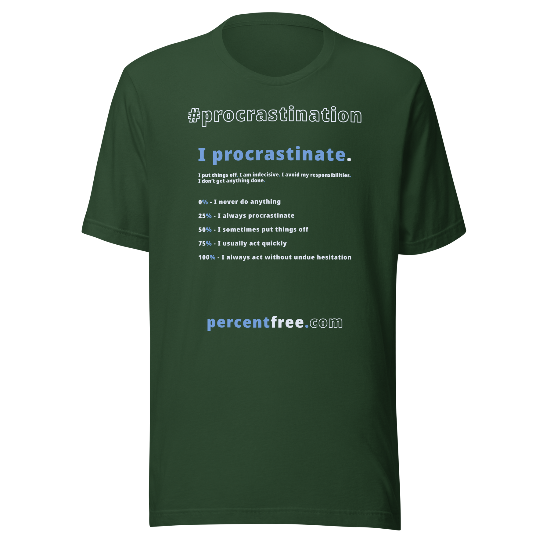 #procrastination % Free Quiz question - Unisex Procrastination T-shirt #forest