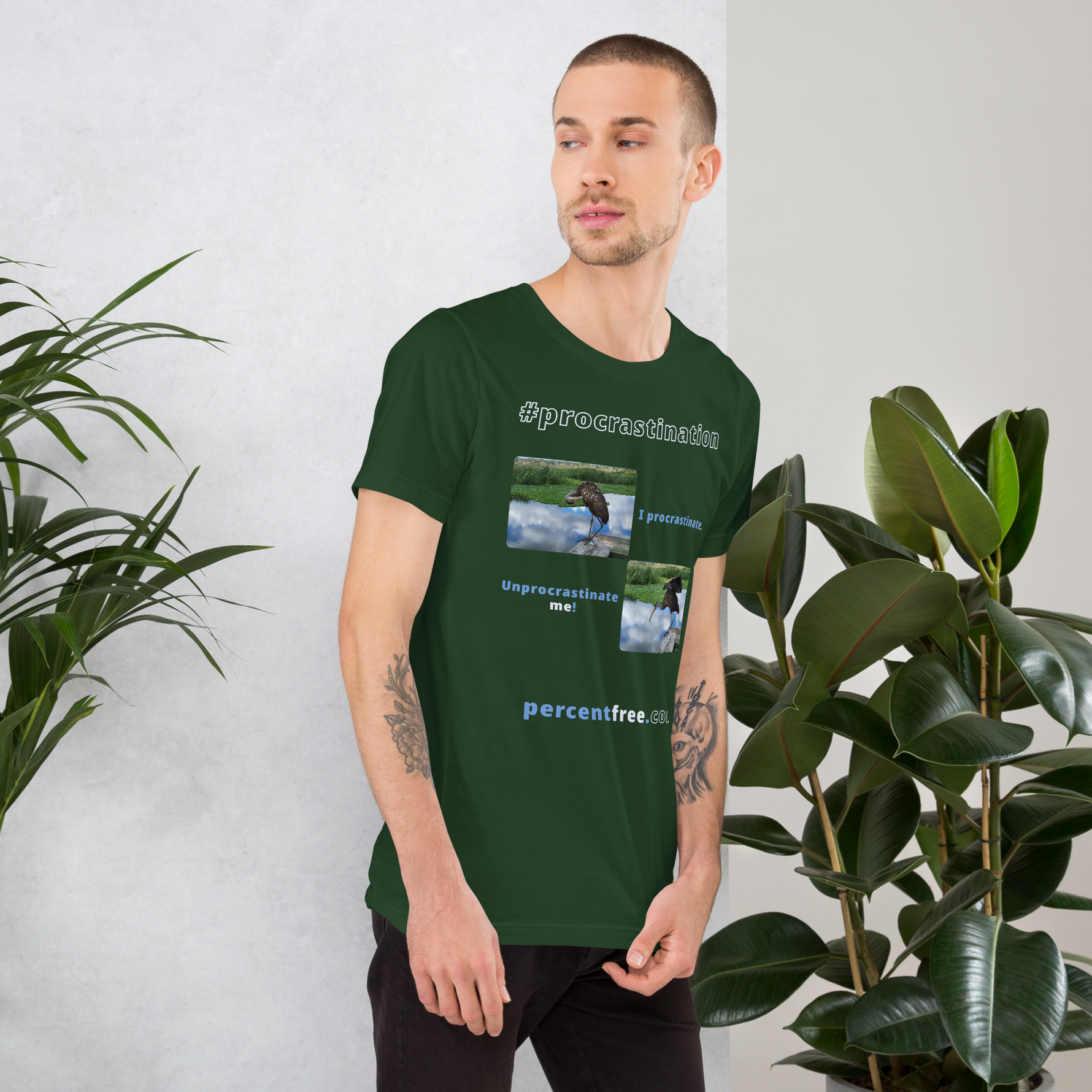 I procrastinate. - limpkin preening - Unprocrastinate me! - limpkin foraging - Unisex Freedom T-shirt 