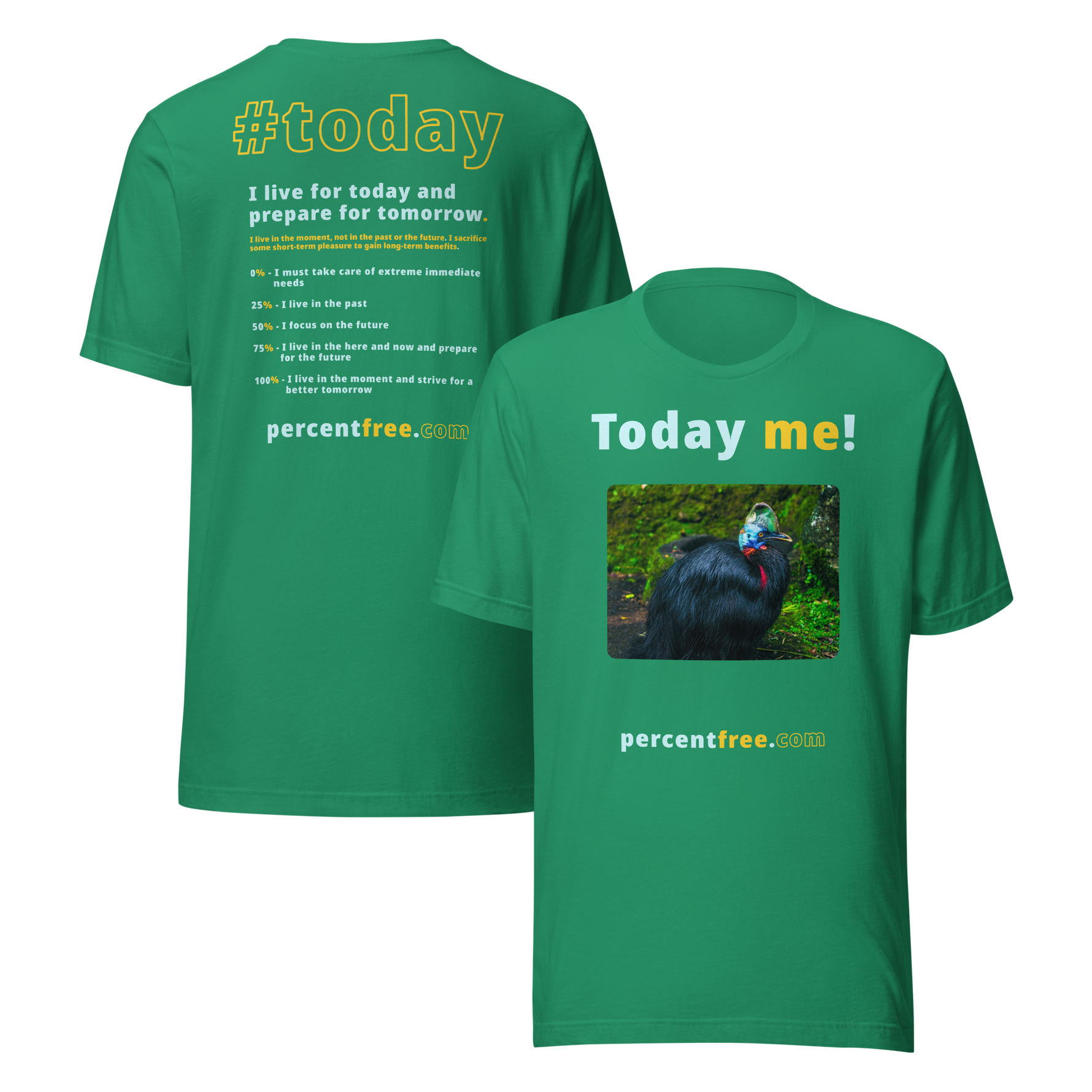Unisex Front-and-Back Today T-shirt - Today me! - cassowary - 
