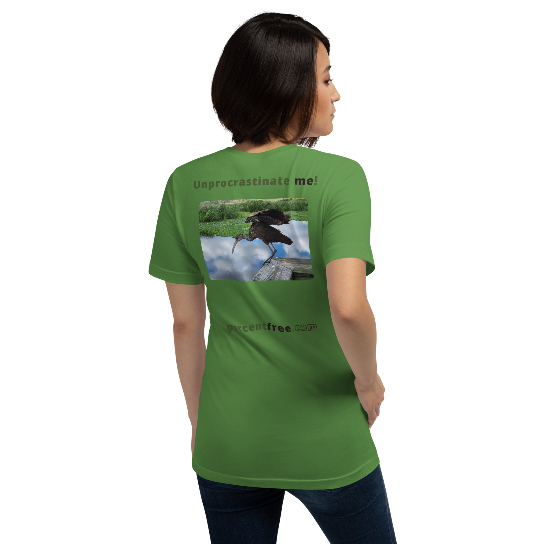 Unisex Freedom T-shirt - Unprocrastinate me! - limpkin foraging 
