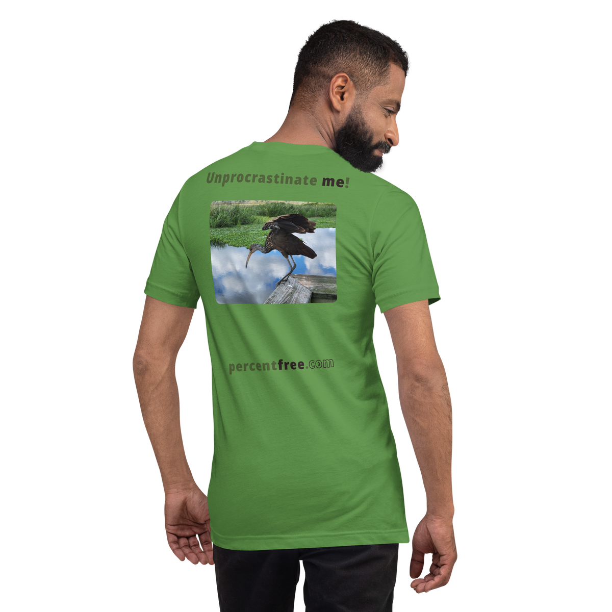 Unisex Freedom T-shirt - Unprocrastinate me! - limpkin foraging 
