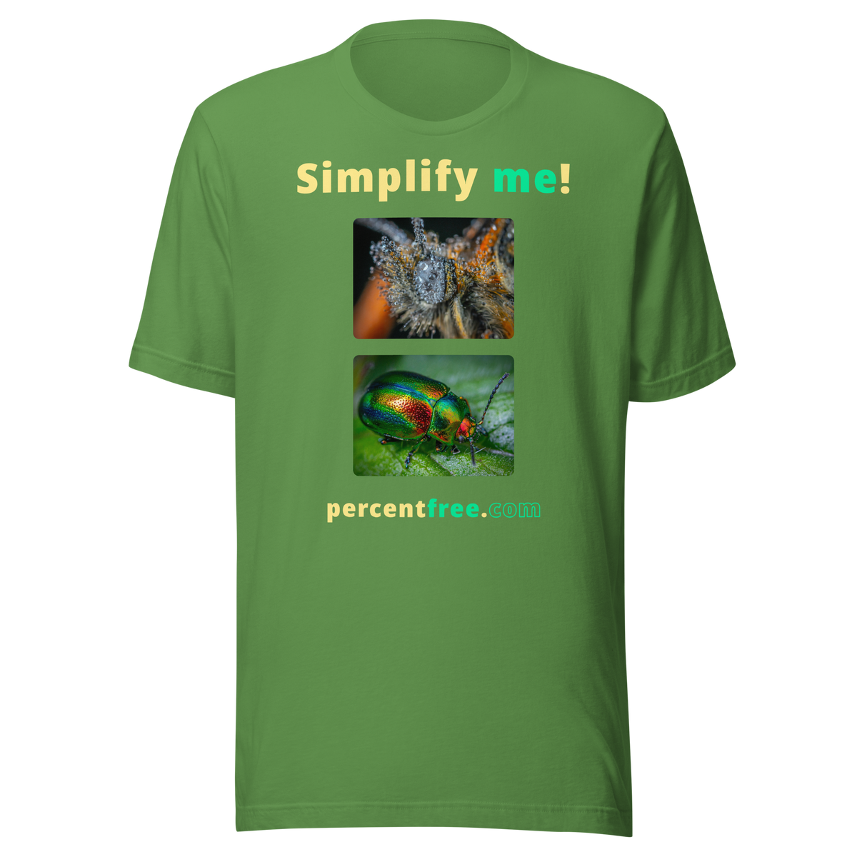 Unisex Simple T-shirt - Simplify me! - insect covered with dew - dogbane beetle 
