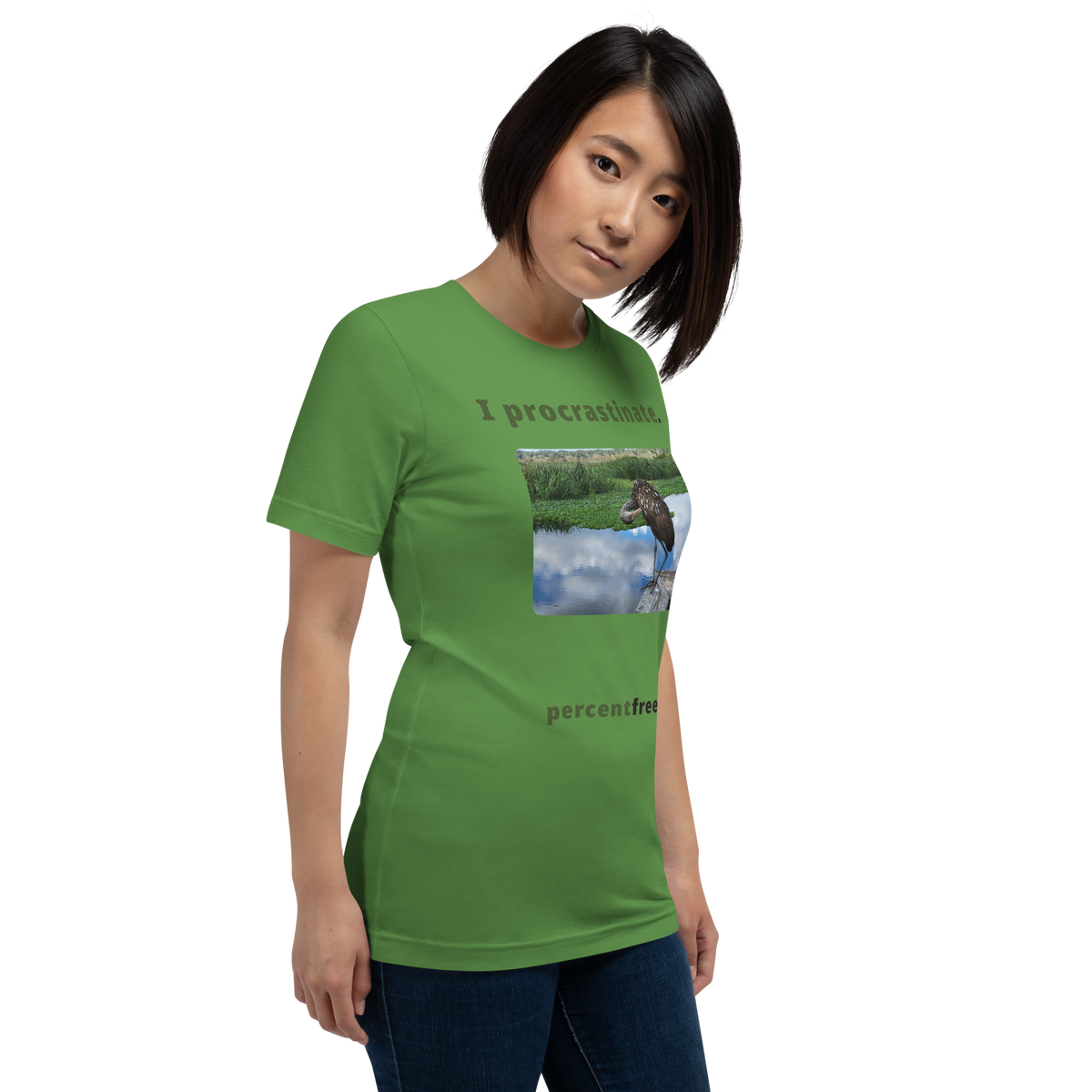 Unisex Freedom T-shirt - I procrastinate. - limpkin preening - 