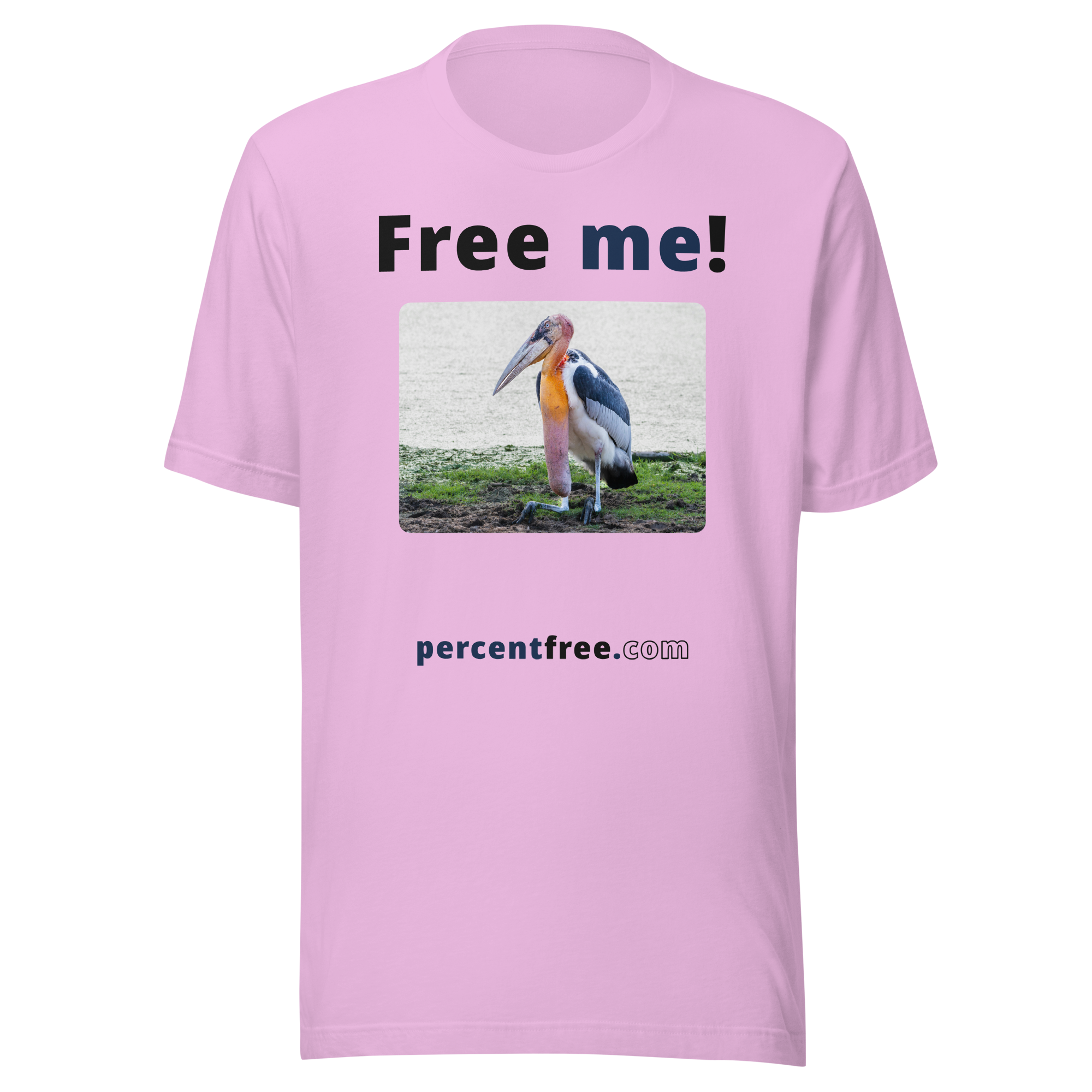 Free me! - marabou stork - Unisex Freedom T-shirt #lilac