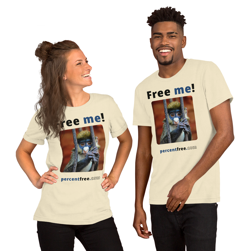 Free me! - red-tailed monkey in a cage - Unisex Freedom T-shirt 