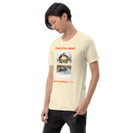 Exercise me! - king eider floating - king eider taking off - unisex freedom T-shirt 