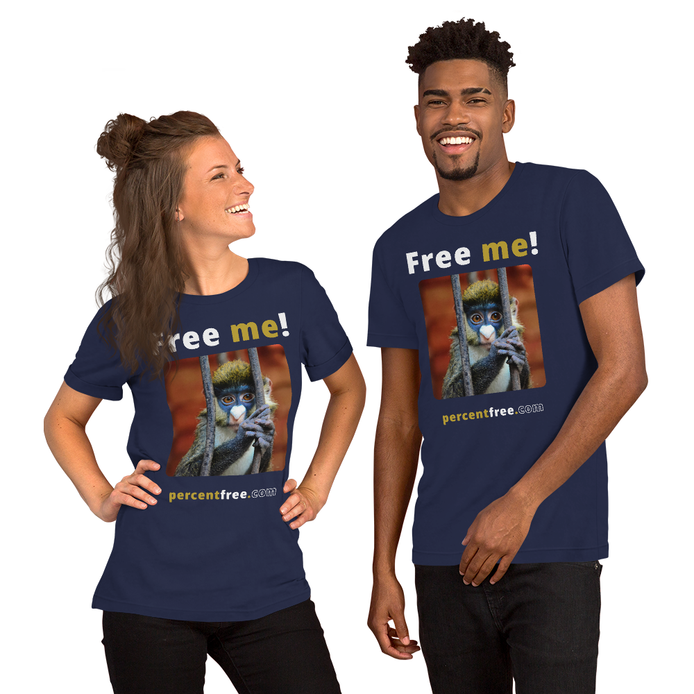 Free me! - red-tailed monkey in a cage - Unisex Freedom T-shirt 