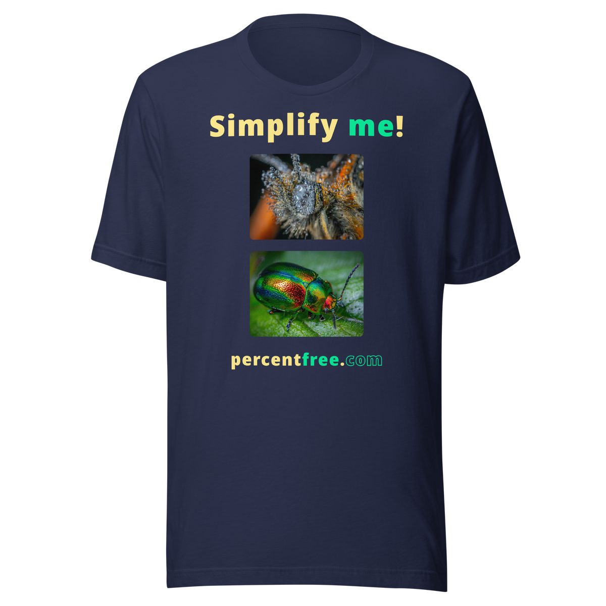 Unisex Simple T-shirt - Simplify me! - insect covered with dew - dogbane beetle 