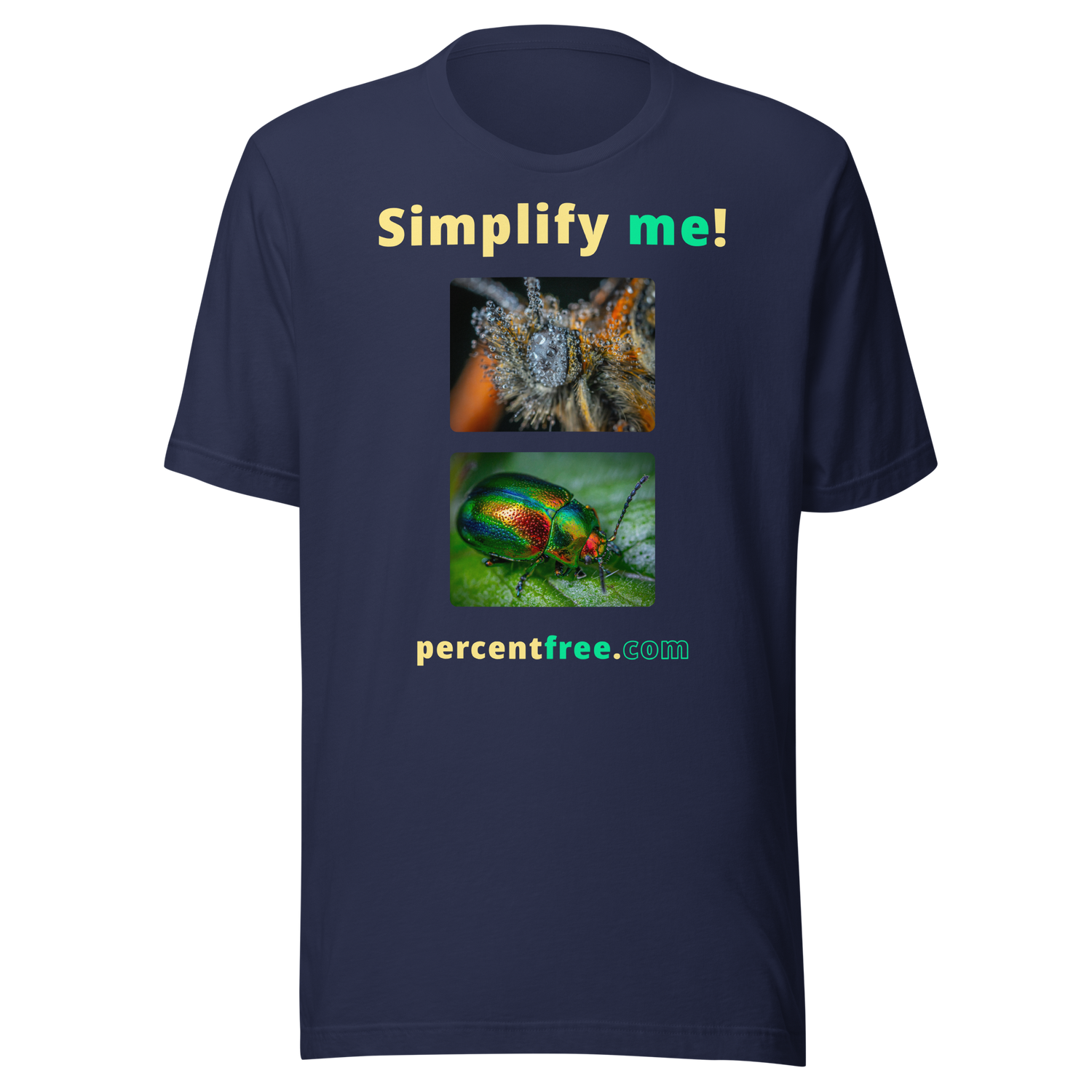 Unisex Simple T-shirt - Simplify me! - insect covered with dew - dogbane beetle 