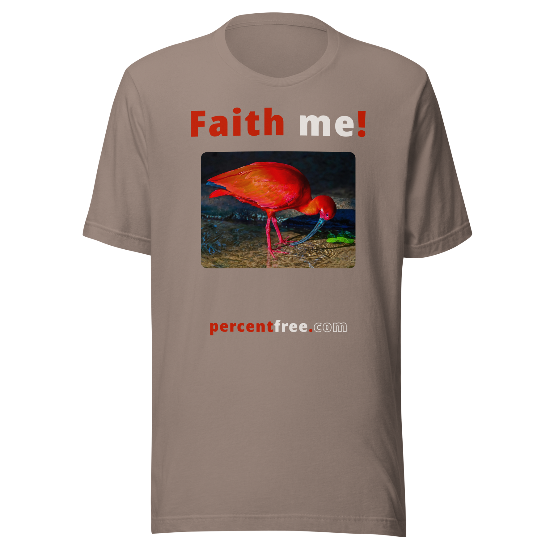 Unisex Front-and-Back Faith T-shirt - Faith me! - scarlet ibis 