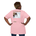 Unisex Front-and-Back Healthy Food T-shirt - I eat nutritious food. - bear trying to catch a salmon 
