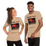 Unisex Front-and-Back Faith T-shirt - Faith me! - scarlet ibis 