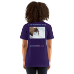 Unisex Front-and-Back Healthy Food T-shirt - I eat nutritious food. - bear trying to catch a salmon 