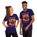 Unisex Front-and-Back Healthy Food T-shirt - Nourish me! - gummy bears 