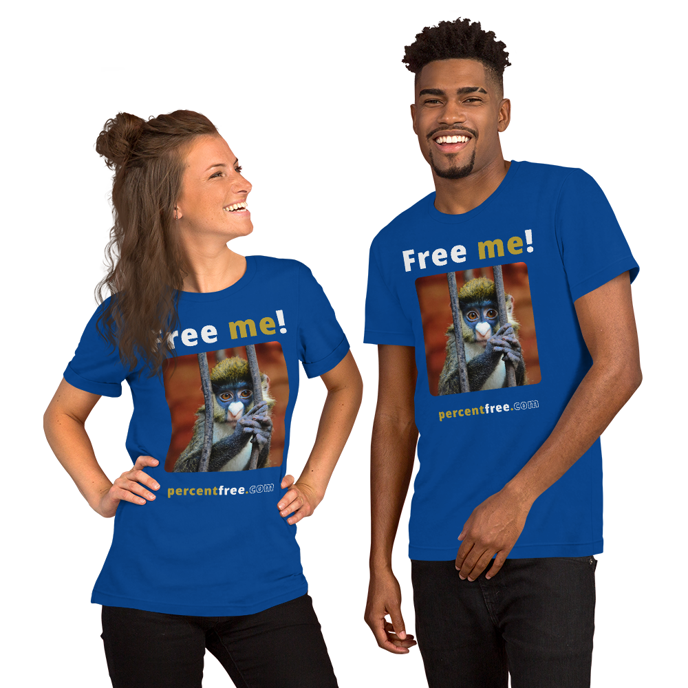 Free me! - red-tailed monkey in a cage - Unisex Freedom T-shirt 