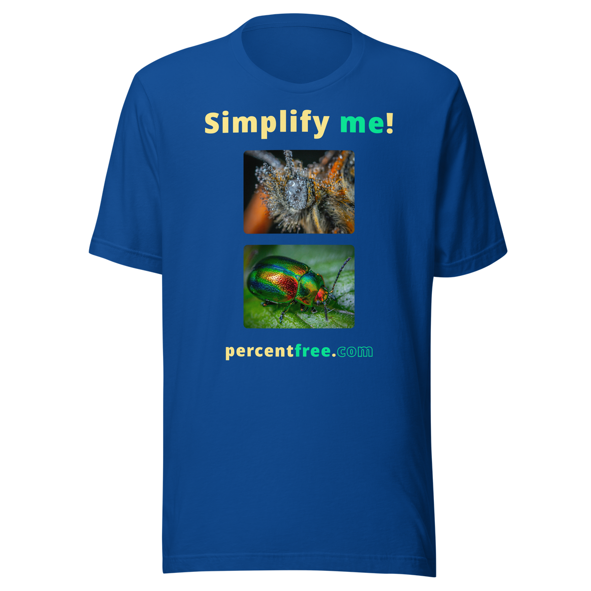 Unisex Simple T-shirt - Simplify me! - insect covered with dew - dogbane beetle 