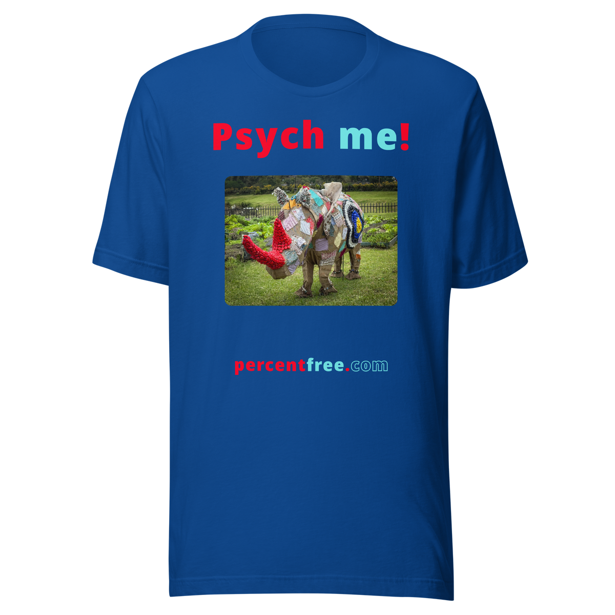 Unisex Psychology T-shirt - Psych me! - rhinoceros artwork made of recycled materials 