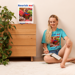 Unisex Front-and-Back Healthy Food T-shirt - Nourish me! - gummy bears 