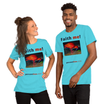 Unisex Front-and-Back Faith T-shirt - Faith me! - scarlet ibis 