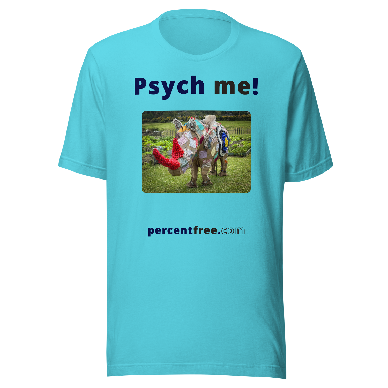 Unisex Psychology T-shirt - Psych me! - rhinoceros artwork made of recycled materials 