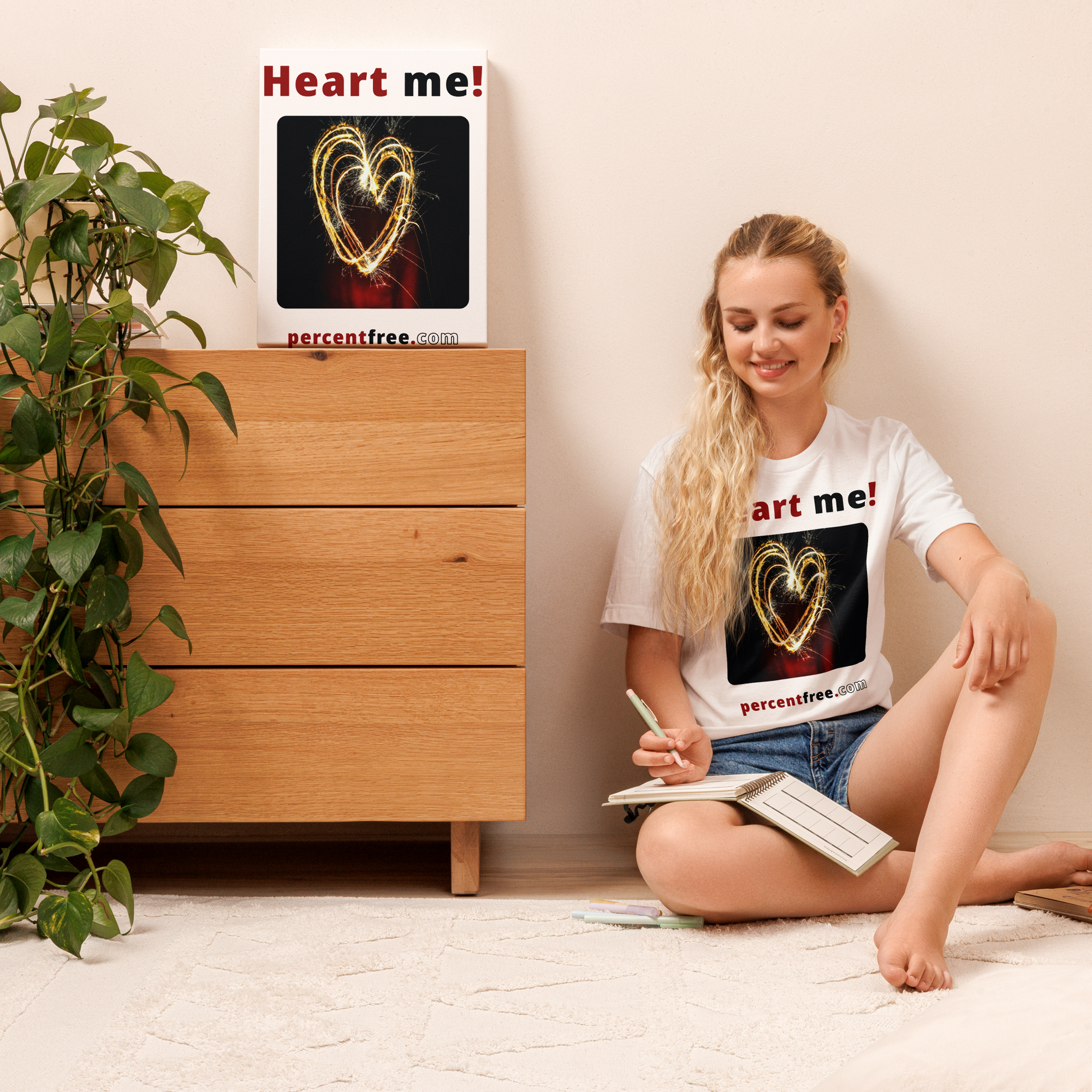 Heart me! sparkler heart freedom T-shirt 