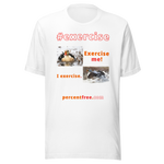 Exercise me! - king eider floating - I exercise. - king eider taking off - unisex freedom T-shirt 