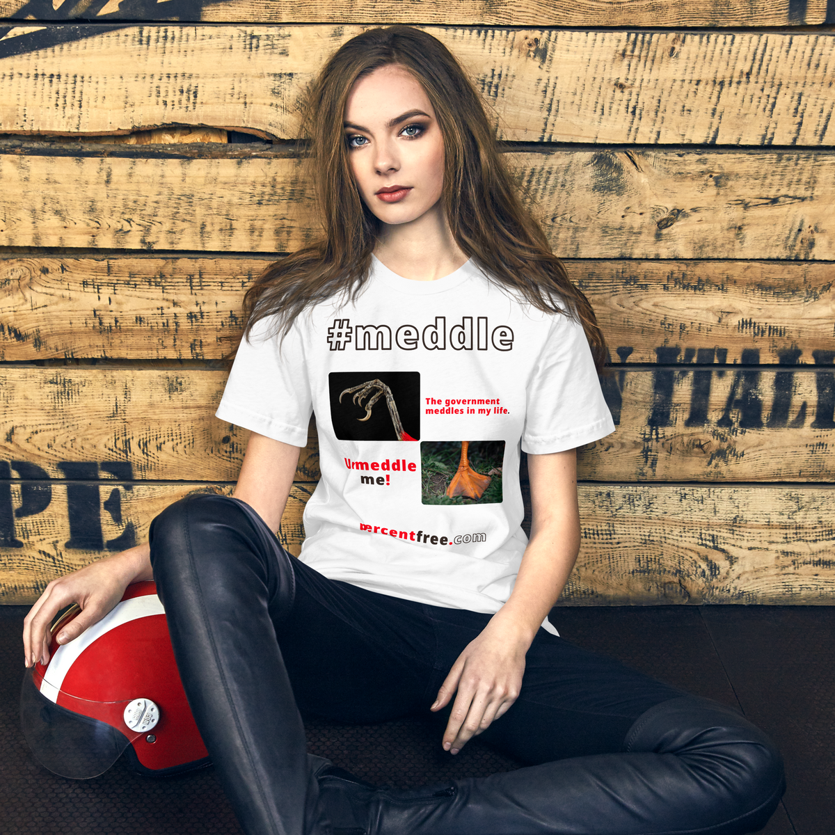 The government meddles in my life. - scarlet tanager claw - Unmeddle me! - duck foot - unisex freedom T-shirt 