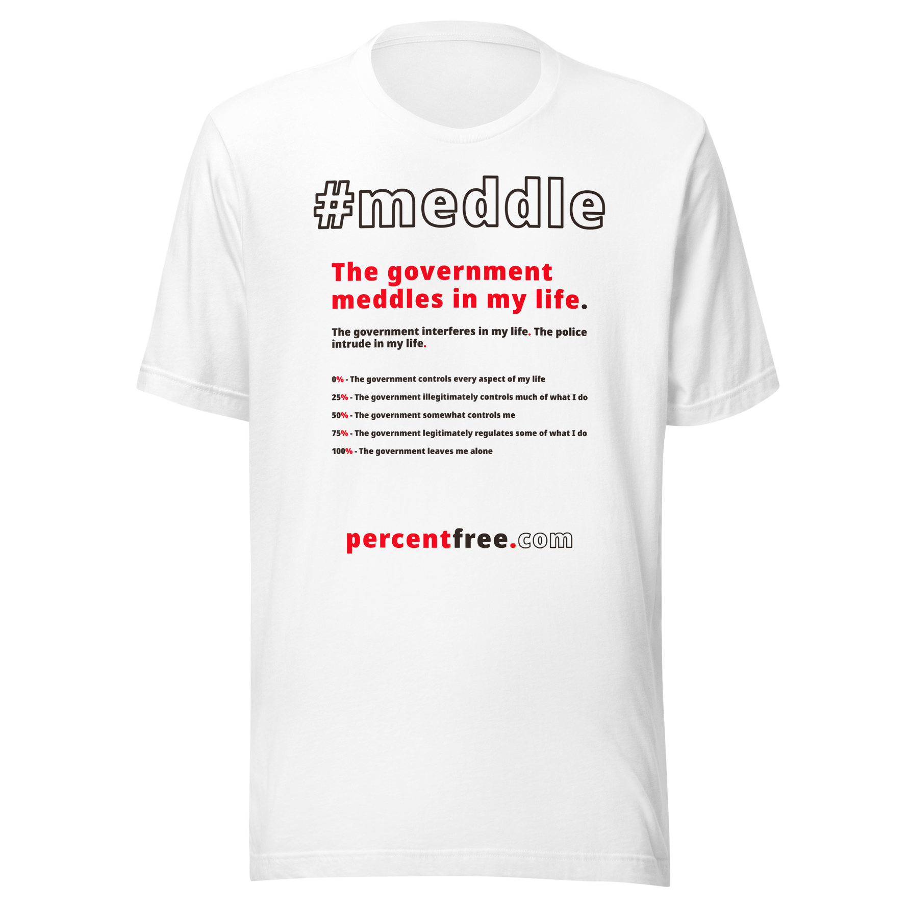 #meddle % Free Quiz question - Unisex Freedom T-shirt #white