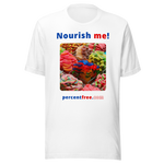 Unisex Front-and-Back Healthy Food T-shirt - Nourish me! - gummy bears 