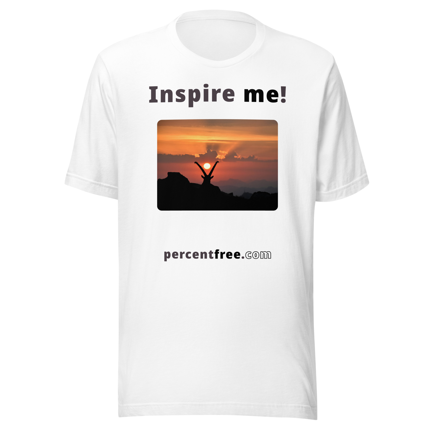 Inspire me! - Alpine ibex viewing a sunset - Unisex Inspiration T-shirt 