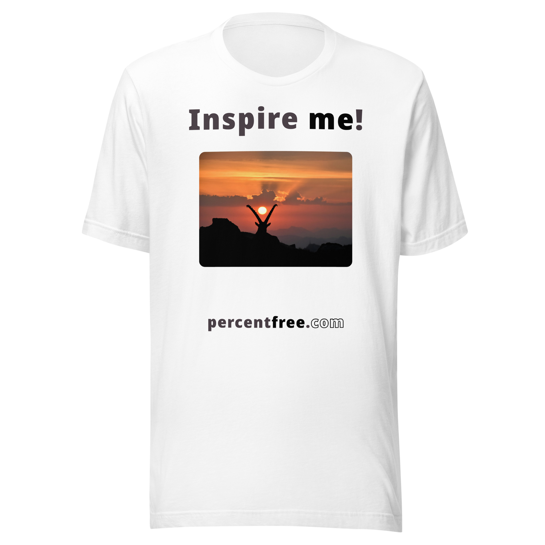 Inspire me! - Alpine ibex viewing a sunset - Unisex Inspiration T-shirt 