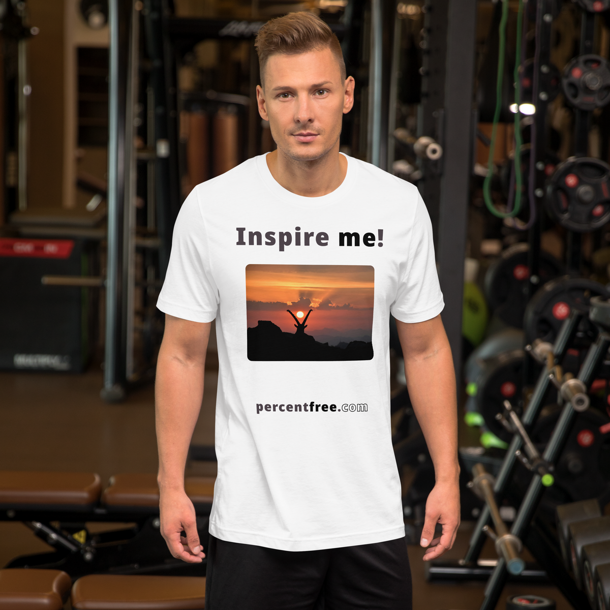 Inspire me! - Alpine ibex viewing a sunset - Unisex Inspiration T-shirt 
