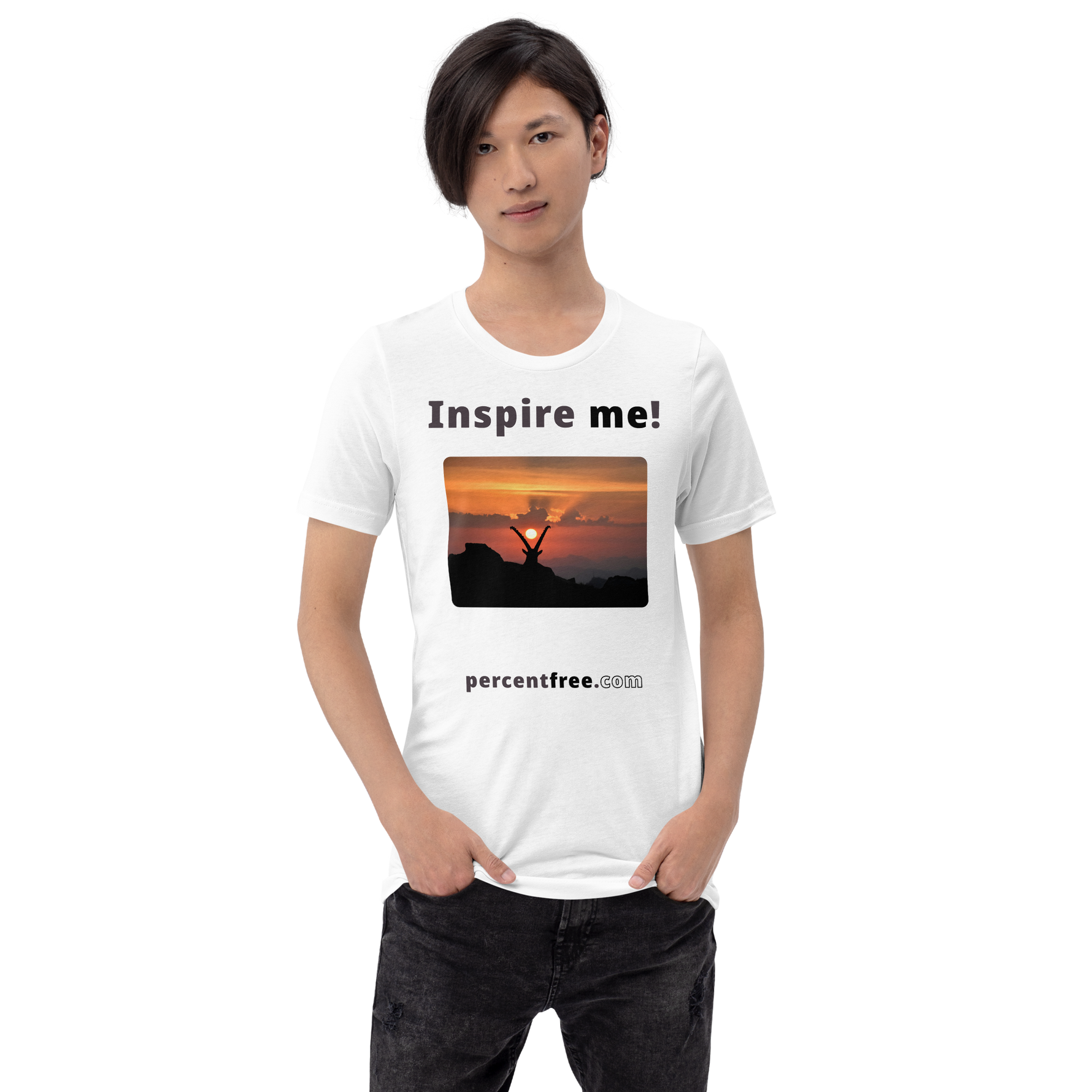 Inspire me! - Alpine ibex viewing a sunset - Unisex Inspiration T-shirt 