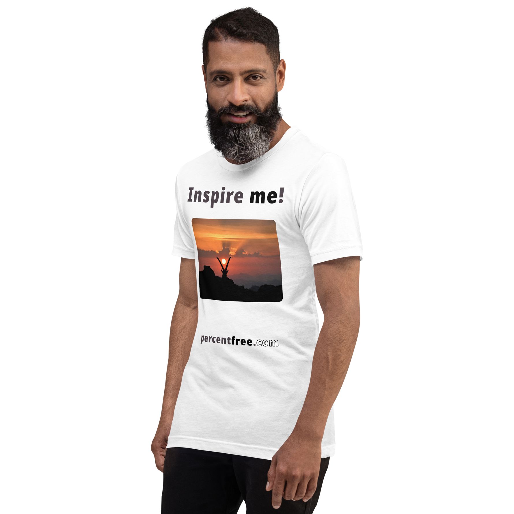 Inspire me! - Alpine ibex viewing a sunset - Unisex Inspiration T-shirt 