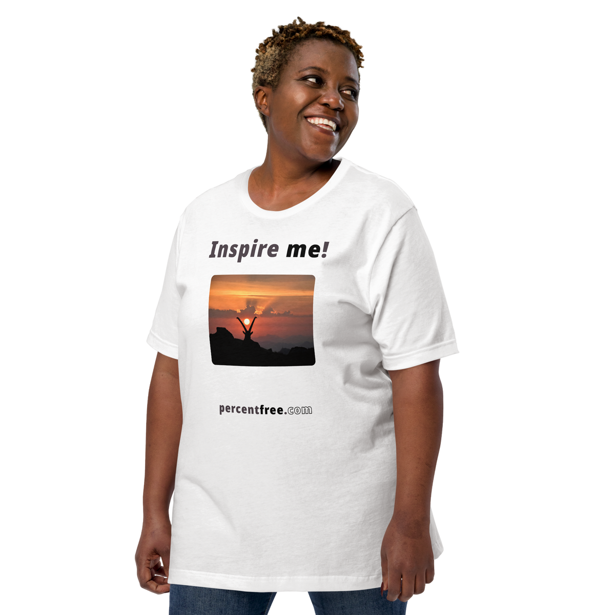 Inspire me! - Alpine ibex viewing a sunset - Unisex Inspiration T-shirt 