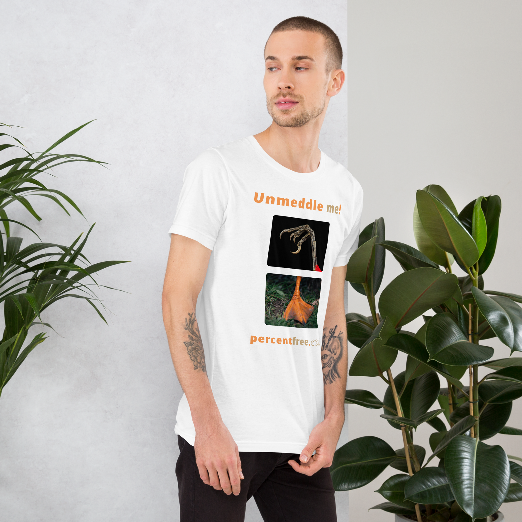 Unmeddle me! - scarlet tanager claw - duck foot - unisex freedom T-shirt 