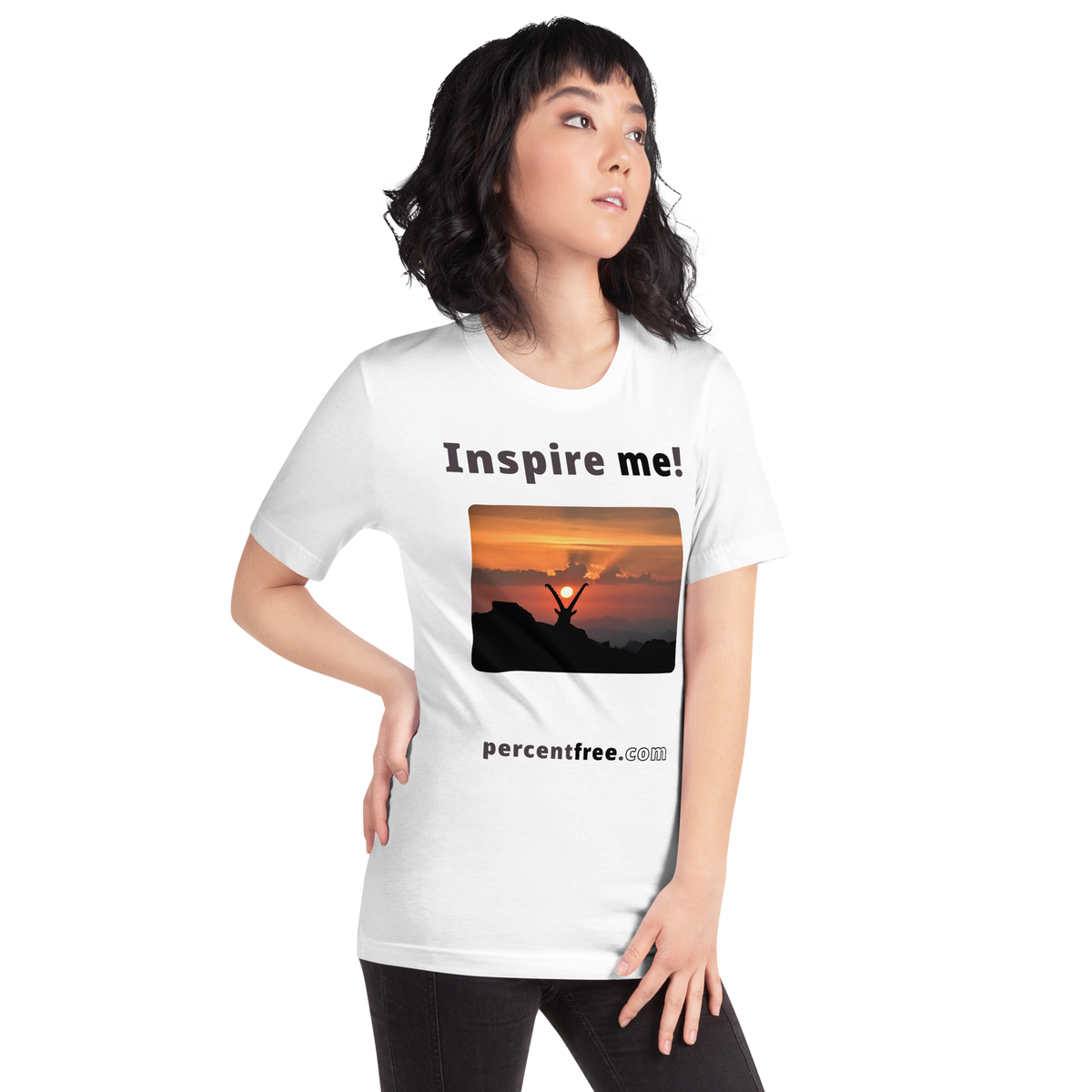 Inspire me! - Alpine ibex viewing a sunset - Unisex Inspiration T-shirt 