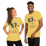 I am 57% free! - What % Free are you? - Unisex Freedom T-shirt 