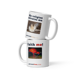 Faith Coffee Mug - Faith me! - scarlet ibis - My religion elevates me. - buff-breasted sandpiper 