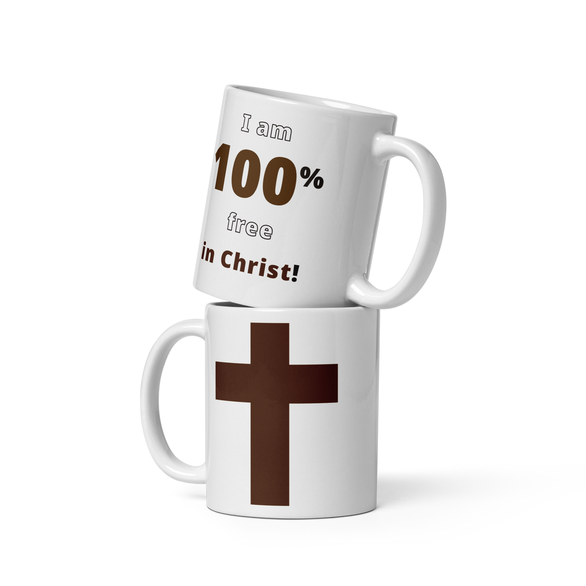 I am 100% free in Christ! - cross - Coffee Mug 