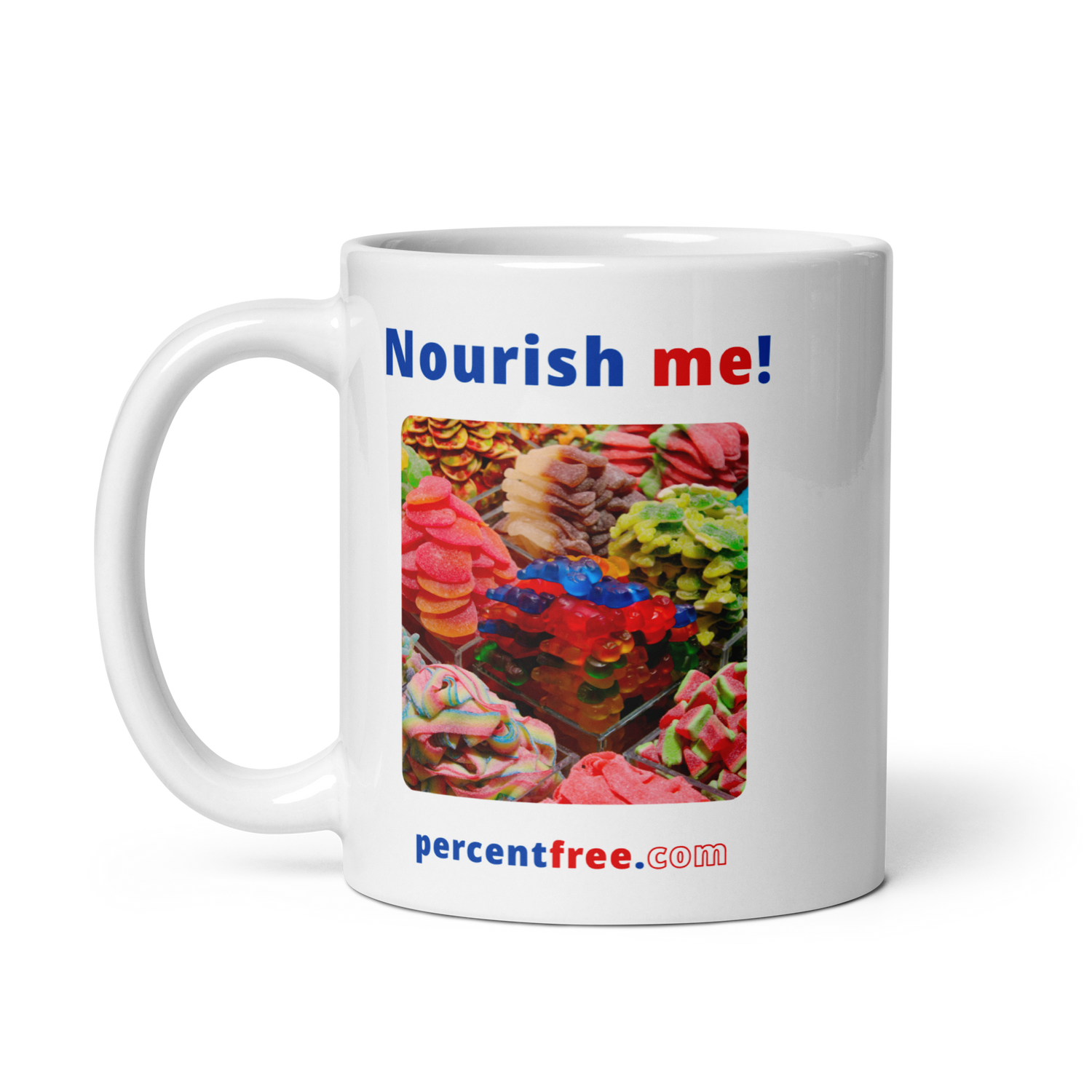 Healthy Food Coffee Mug - Nourish me! - gummy bears 