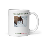 Healthy Food Coffee Mug - I eat nutritious food. - bear trying to catch a salmon 