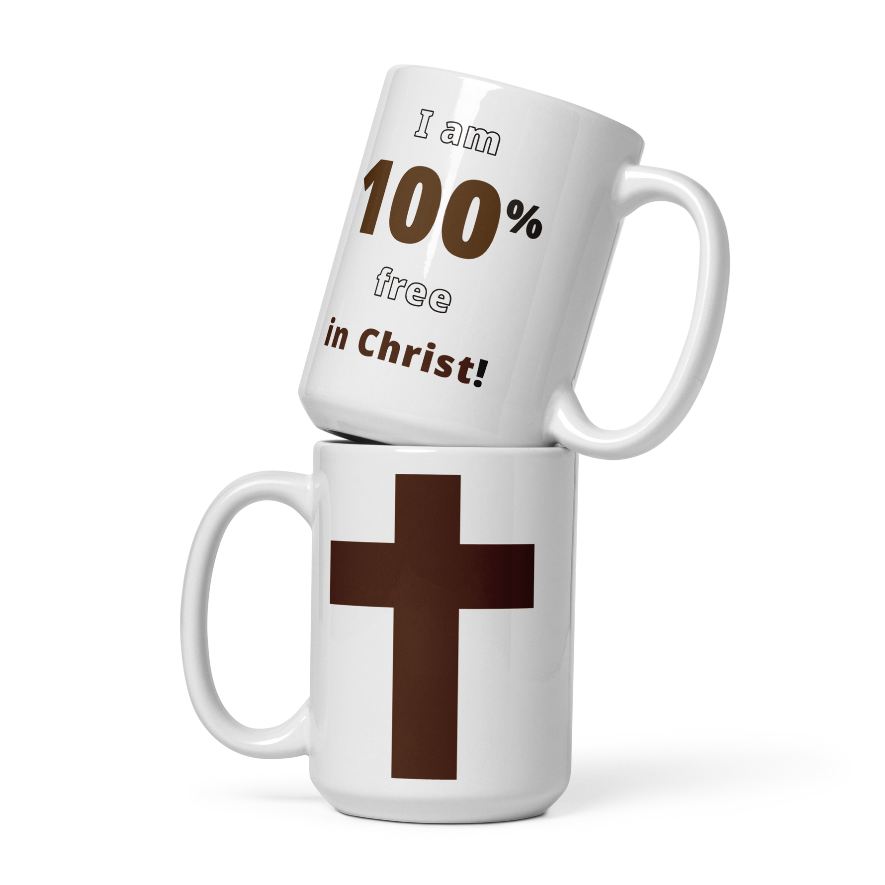 I am 100% free in Christ! - cross - Coffee Mug 