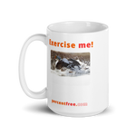 Exercise Coffee Mug - Exercise me! - king eider taking off 