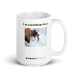 Healthy Food Coffee Mug - I eat nutritious food. - bear trying to catch a salmon 